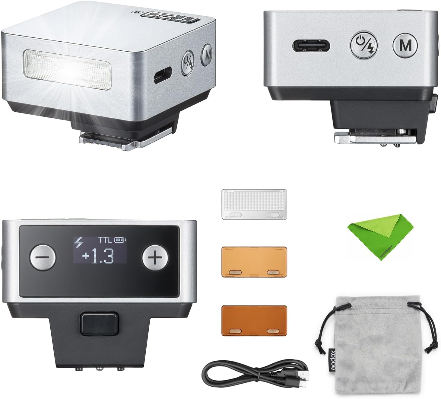 Godox It20-S TTL Mini Flash Speedlight for Sony, 700 Full Power,1.5S Recycling Time, Built-In Lithium Battery with Color Filters (Black)