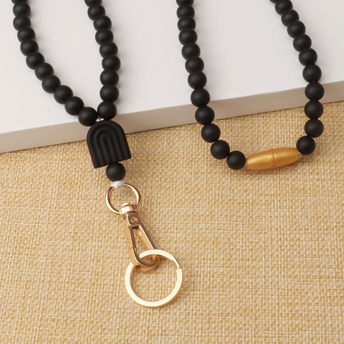 Teacher Lanyard for Id Badges and Keys Cute Silicone Lanyards Super Soft Comfortable Beaded Lanyard for Women Gift image number 2