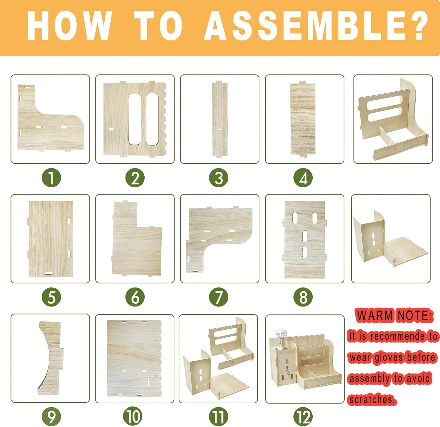 Wooden Hay Feeder for Small Pets Guinea Pig Feeder Rabbit Guinea Pig Chinchilla Multi-Function Kettle Grass Stand Non-Toxic Wooden Hamster Hay Feeder for Bunny Guinea Pig Chinchilla image number 1