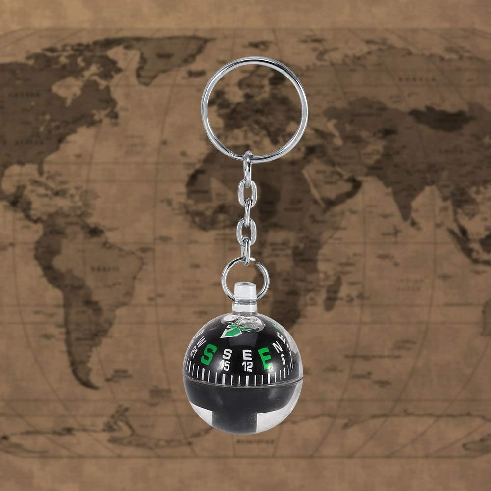 Ball Keychain Liquid Filled Compass for Hiking Camping Travel Outdoor, Mini Survival Compass Ball for Directions image number 3