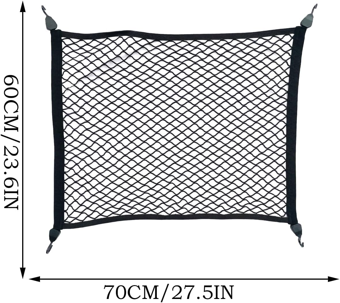 Cargo Net - 60X70Cm Car Boot Net | Automobile Trunk Mesh Organizer Netting | High Elasticity, Space-Saving, Wear Resistant, Automobile Organization for Travel, Camping Gear, and Daily Car Use image number 3