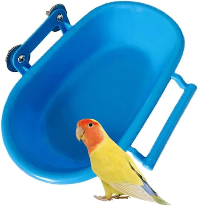 GYWHOOFT Bathtub for Birds, Hanging Birdbath Toy,Bird Cage Shower Accessories Bird Bath for Cleaning Food, Bird Cage Hanging Bath Cockatiel Water Shower Box for Small Birds Parrots Canary Lovebirds image number 3