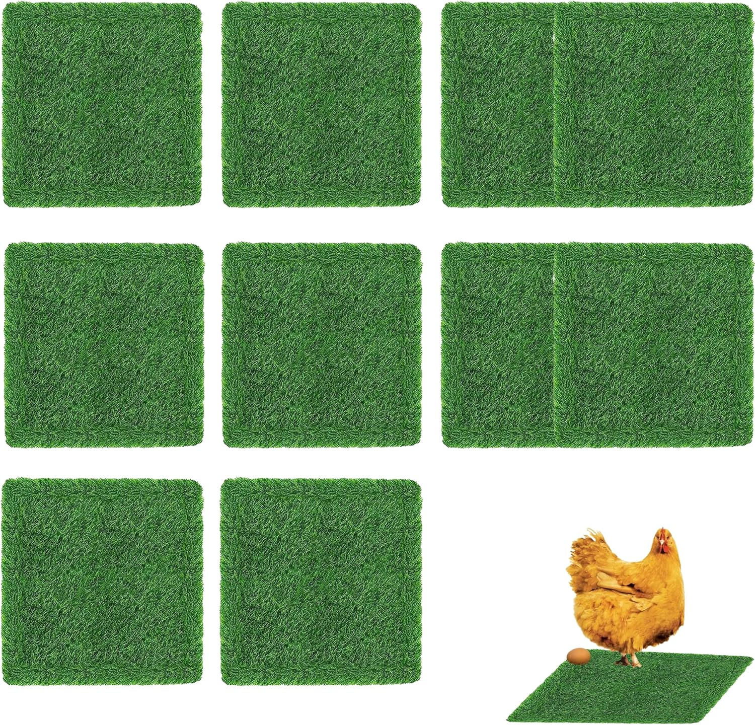 Nesting Pads for Chicken Coop,Artificial Thicken Grass Nesting Box Pads for Chickens,Washable Nesting Pads for Chicken Coop,Egg Laying Case Warming Pad (10*Nesting Pads for Chicken Coop) image number 3