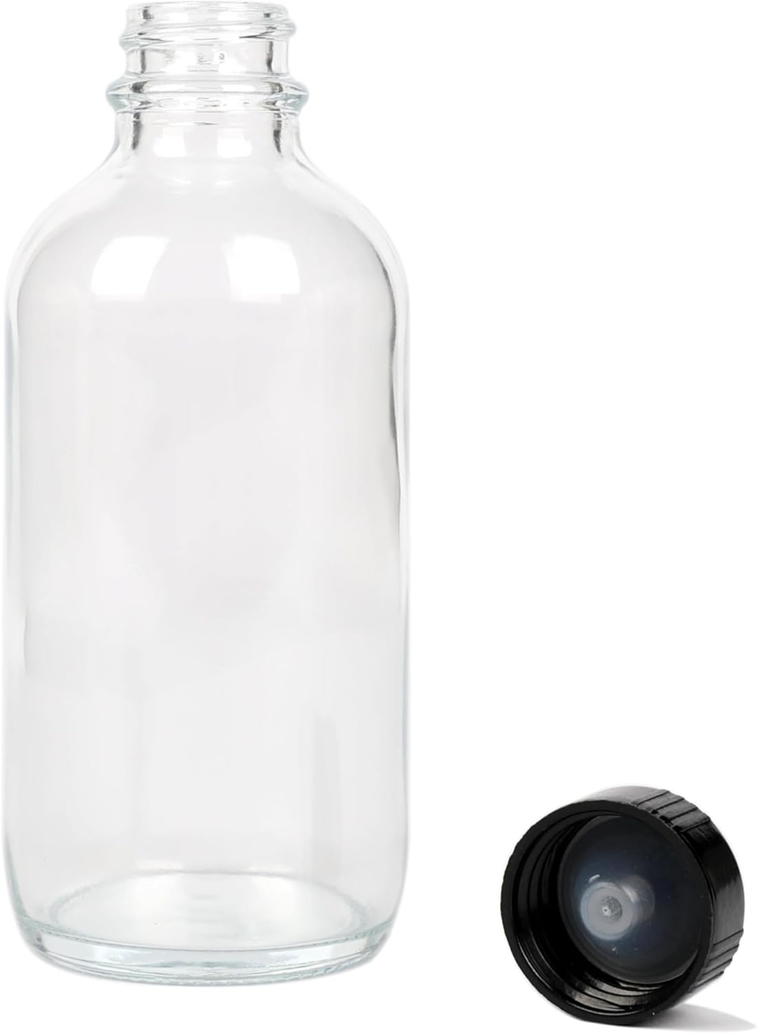 Magic Season Boston round Glass Bottles (Transparent/ 120 Ml with Caps / 12 Pcs) image number 1