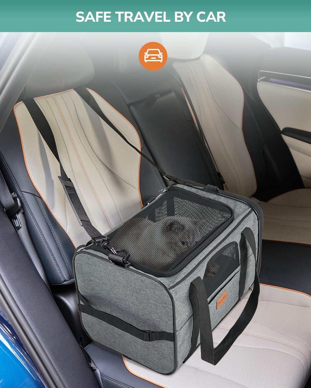 Morpilot Cat Carrier with Wheels Airline Approved, Pet Dog Carrier with Wheels for Small Dogs, Rolling Cat Carrier for Large Cats Puppy Stroller Detachable and Foldable Pet Travel Bag Dark Gray image number 5