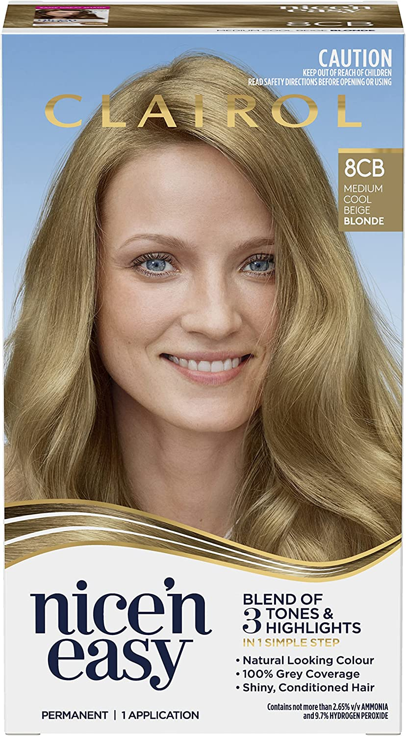 Clairol Nice 'N Easy Permanent Hair Colour 8CB Medium Champagne Blonde, 100% Grey Coverage, Natural Looking Hair Colour image number 3
