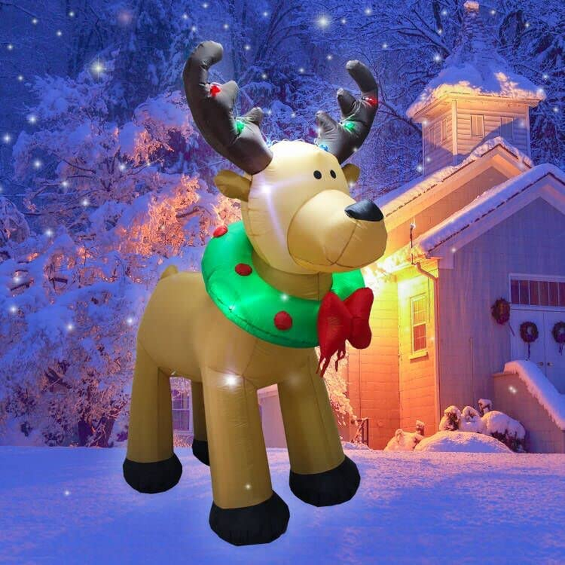 AJY 8 Feet Christmas Inflatable Reindeer Holiday Lighted Blow up Reindeer Yard Decoration Indoor Outdoor Yard Lawn Decoration image number 6