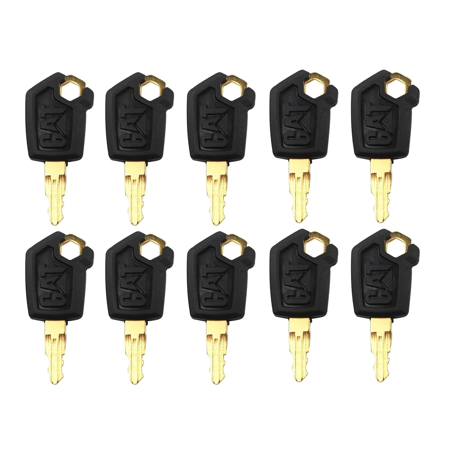 Yharnamite 10 Pcs Cat 5P8500 Equipment Key Set, Caterpillar Excavator Equipment Keys, Universal Construction Machinery Keys, Heavy Equipment Ignition Switch Keys image number 1