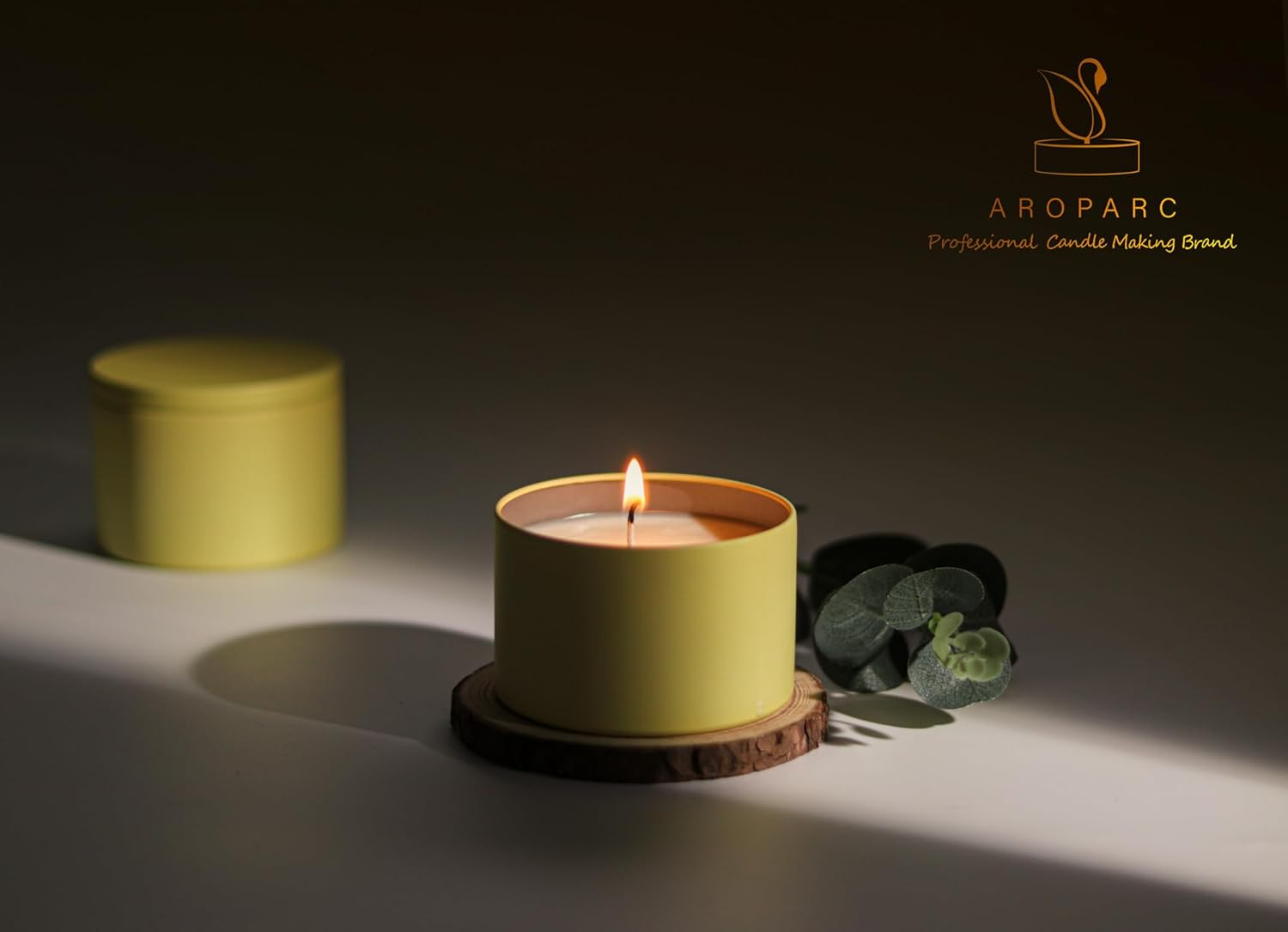 Aroparc Candle Tins 8Oz with Lids, 24 Pack Seamless Candle Containers for Candle Making Supplies Empty Candle Jars - Lemon - White image number 6