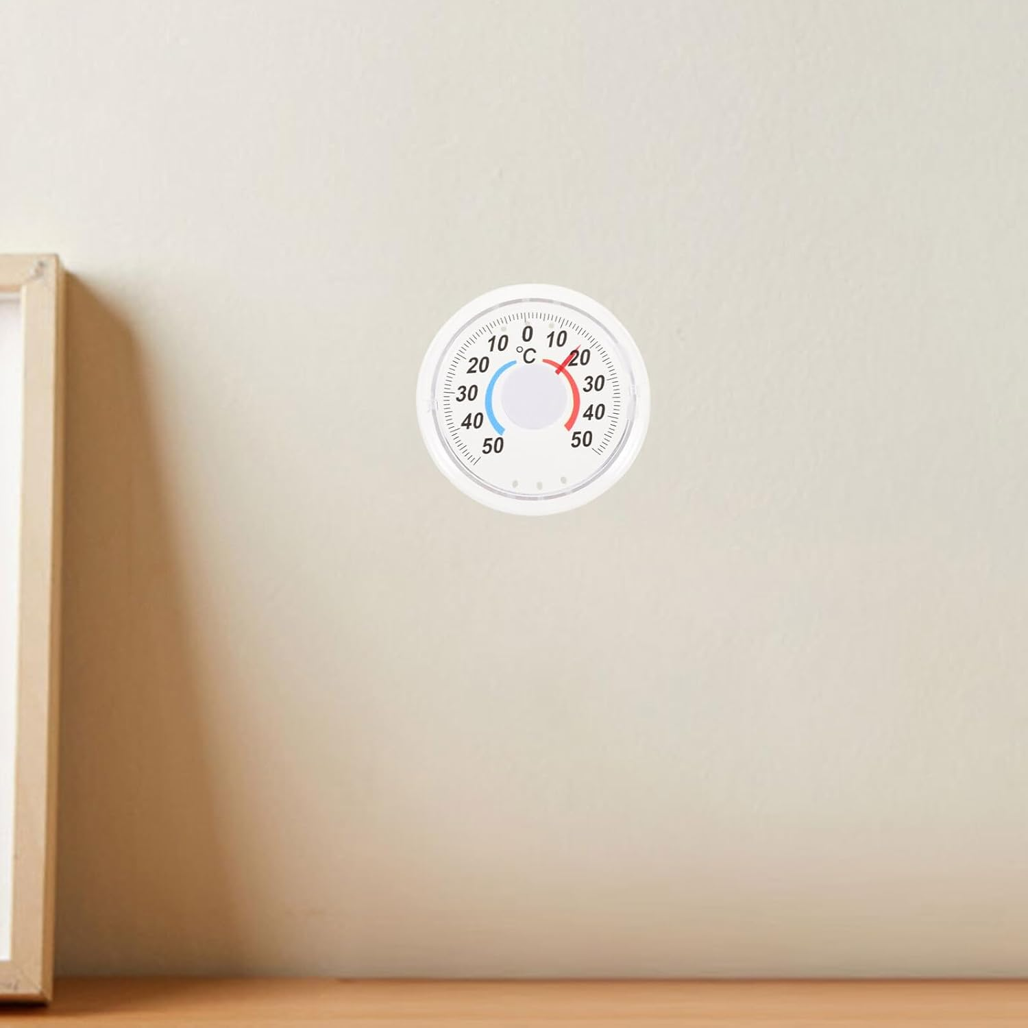 TEHAUX 3Pcs Wooden Wall Thermometers Indoor Hanging Temperature Gauges Dual Scale Fahrenheit Celsius for Home School Shop with Design Silver image number 3