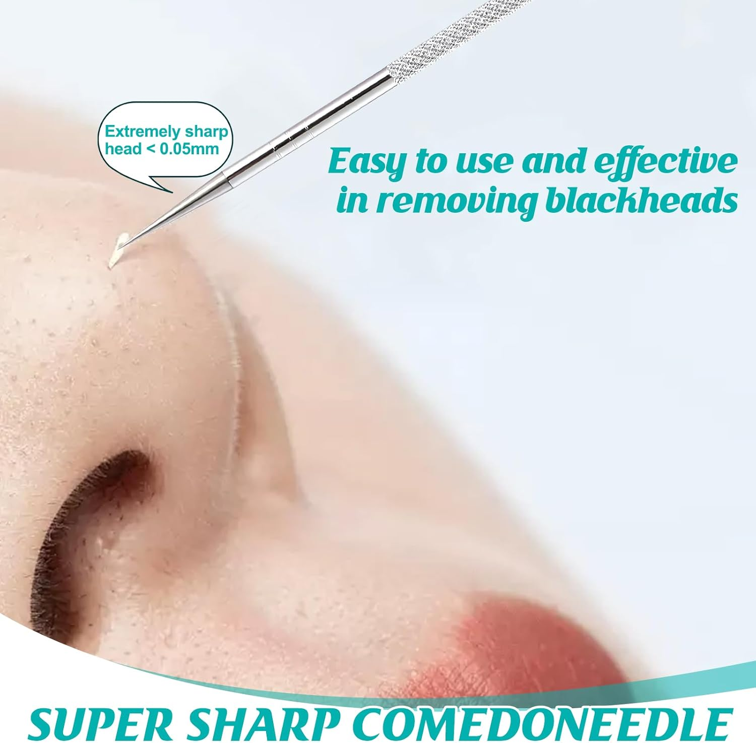 Lancet for Facial Milia Remover and Whitehead, 0.01Mm Ultra-Sharp Whitehead Remover for Face, Diamond-Shaped Anti-Slip Stripes, Plastic Box Packaging Pimple Extractor for Whelk Closed Fat Particle image number 6