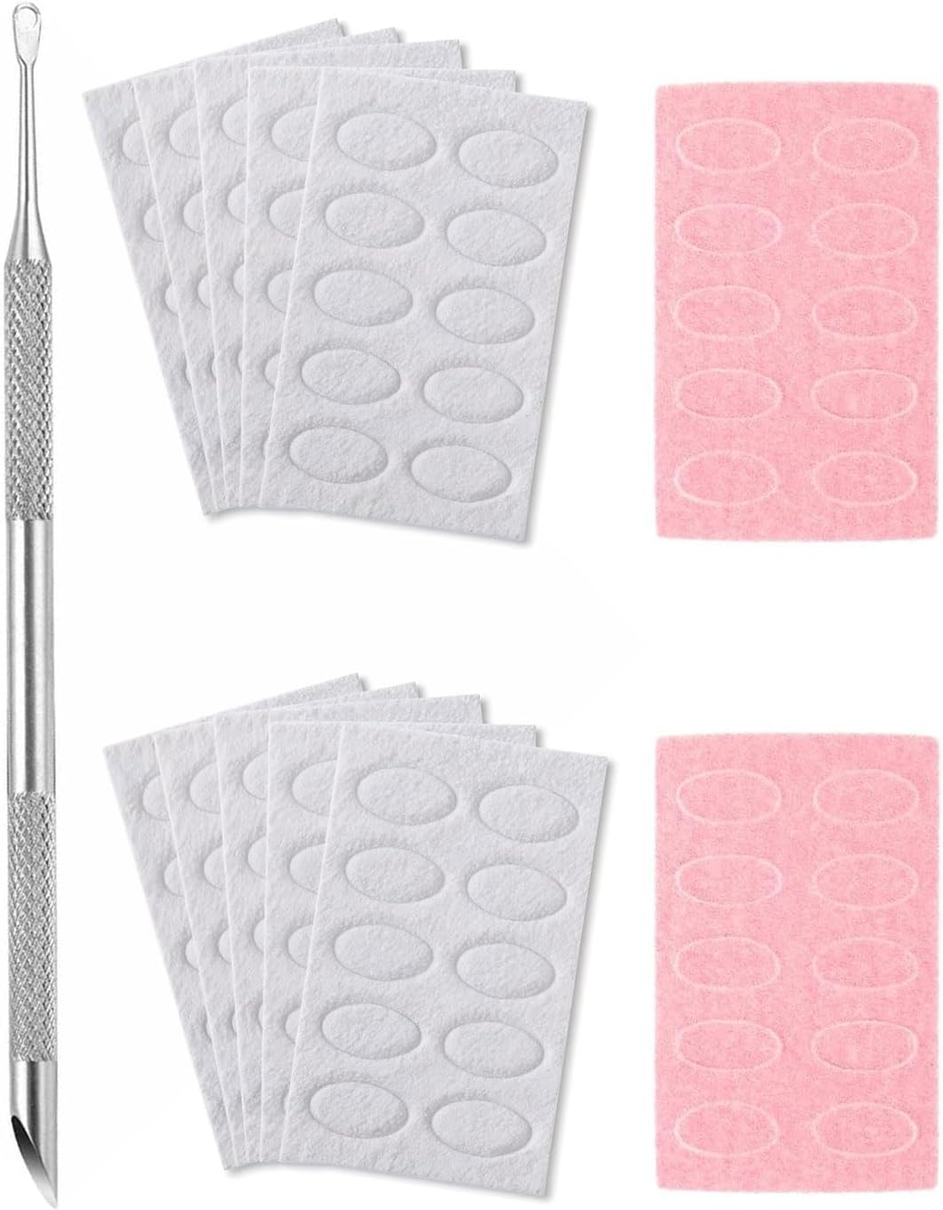 KEMUZ 1 X Cuticle Pusher Double Head Stainless Steel with 12 Pieces Self-Adhesive Sandpaper, Double Ended Professional Cuticle Pusher Cuticle Removal Pusher for Manicure and Pedicure image number 5