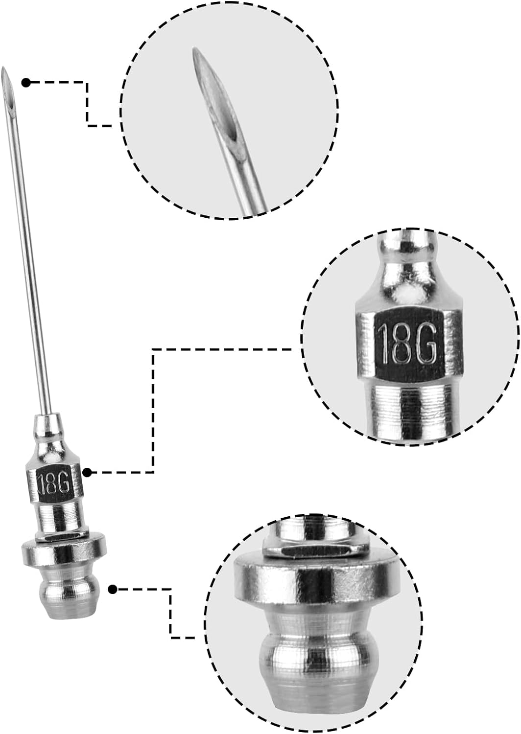 SAVITA 3Pcs Grease Injector Needles, Mini Bearing Grease Needle Nozzle Portable and Detachable Grease Needle for Ball Joints Needle Air Nozzle Injecting Grease Tool image number 1