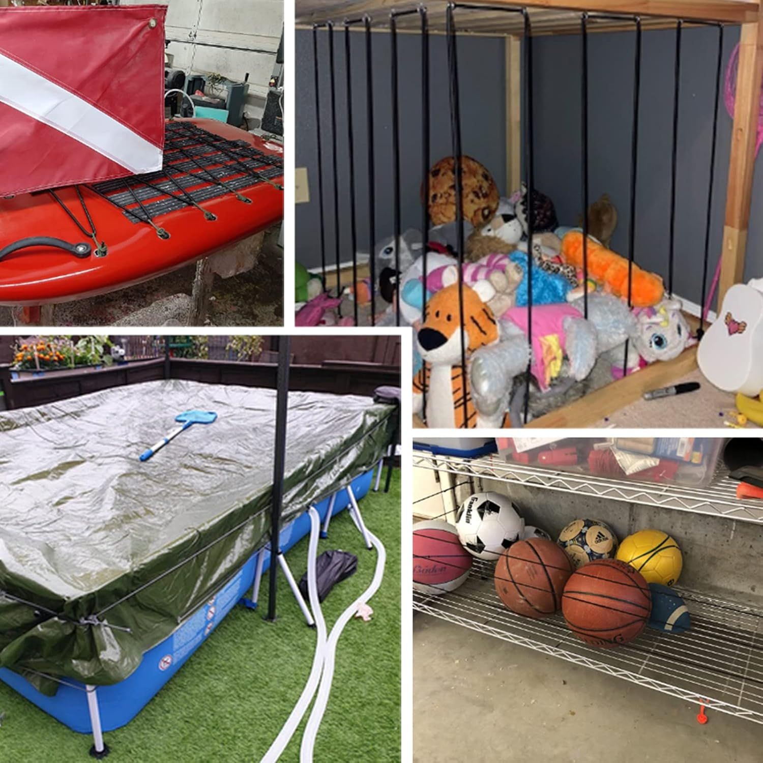 Ultimate Resistant 20M Elasticated Secure Rope, Bungee Straps, Elastic Bungee Cords and Fixings, Premium Black 8 Mm Shock Cord, Perfect for Transport, Bicycle, and Loading, Clothesline image number 4