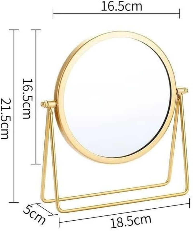Table Desk Vanity Makeup Mirror, Portable Folding Mirror with Metal Stand Tavel Make up Mirror Hanging Bathroom for Shower Shaving Travel Adjustable Rotation image number 5