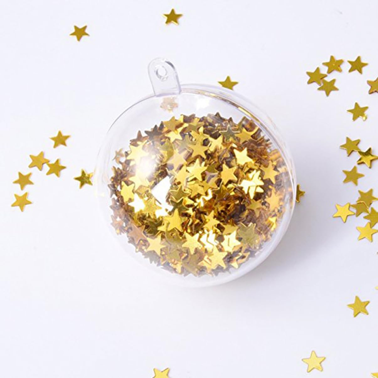 KOMBIUDA 6000Pcs Golden Star Confetti Glitter Metallic Foil Shavings for Table Decorations Weddings Parties DIY Crafts Smooth Flame Retardant Plastic Pack