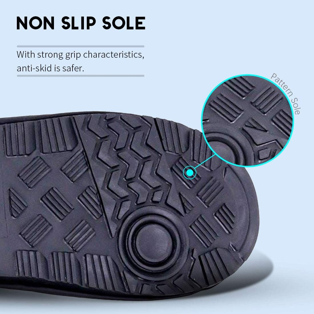 Hilitchi Black Men Waterproof Rainstorm Rainy Day Rain Suit Raingear Motorcycle Outdoor Protective Gear Rain Boot Shoe Cover Zipper US 10 11 Euro 44 45 Black image number 5