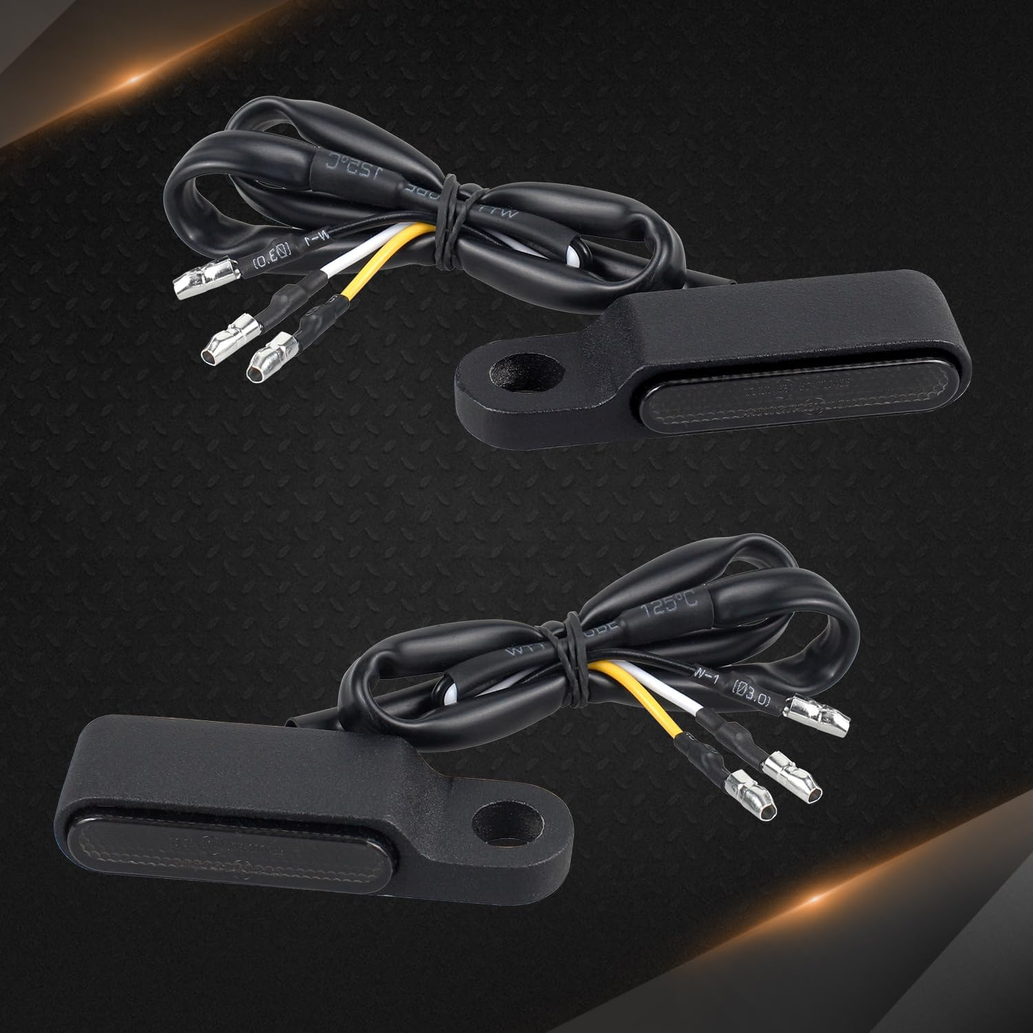 NTHREEAUTO Handlebar LED Turn Signals Mini Motorcycle Blinkers Front Running Light Universal Compatible with Harley Sportster Dyna Honda Shadow Kawasaki Vulcan Yamaha V-Star Road Star - Black image number 3