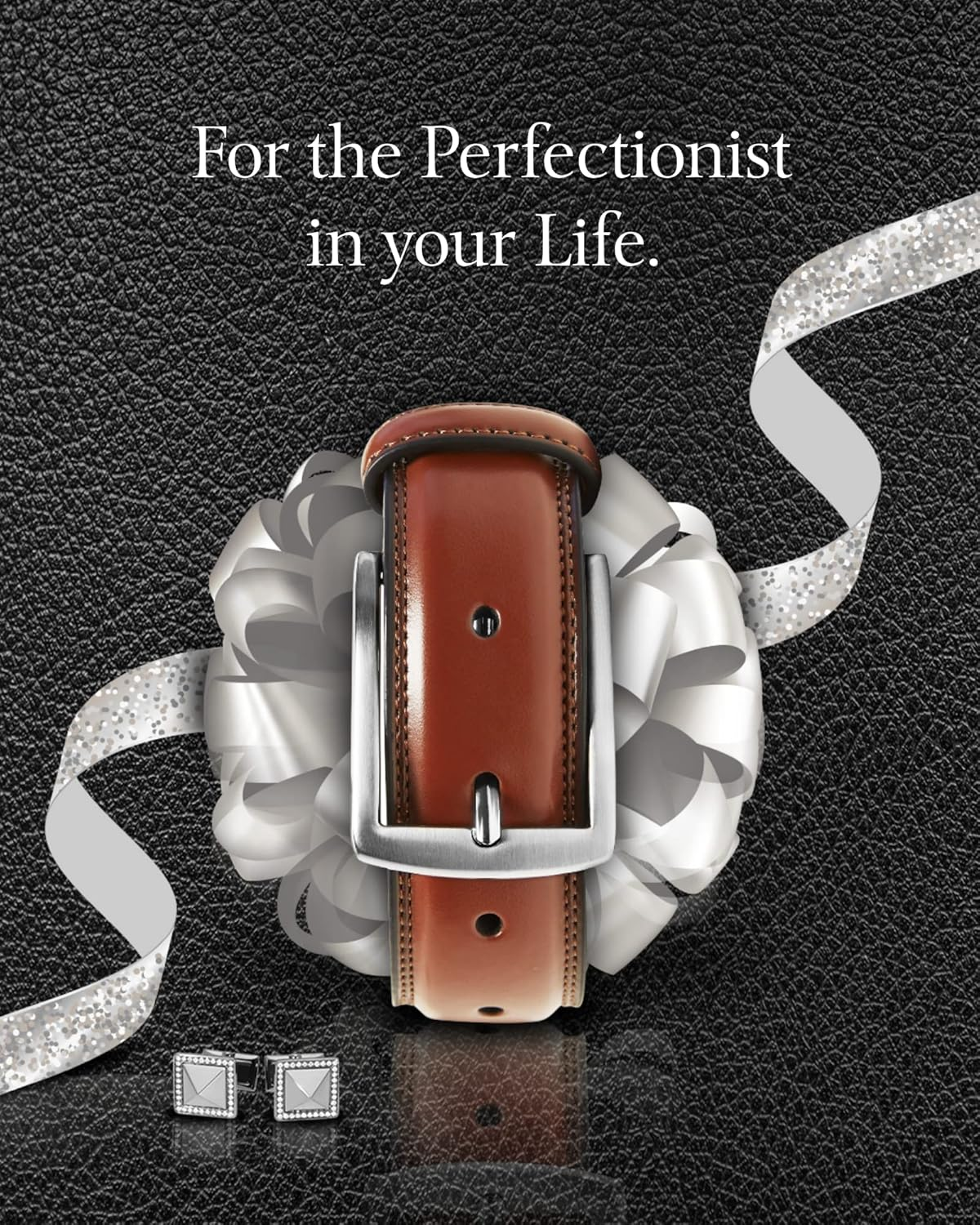 Genuine Leather Dress Belts for Men - Mens Belt for Suits, Jeans, Uniform with Single Prong Buckle - Designed in the USA image number 1