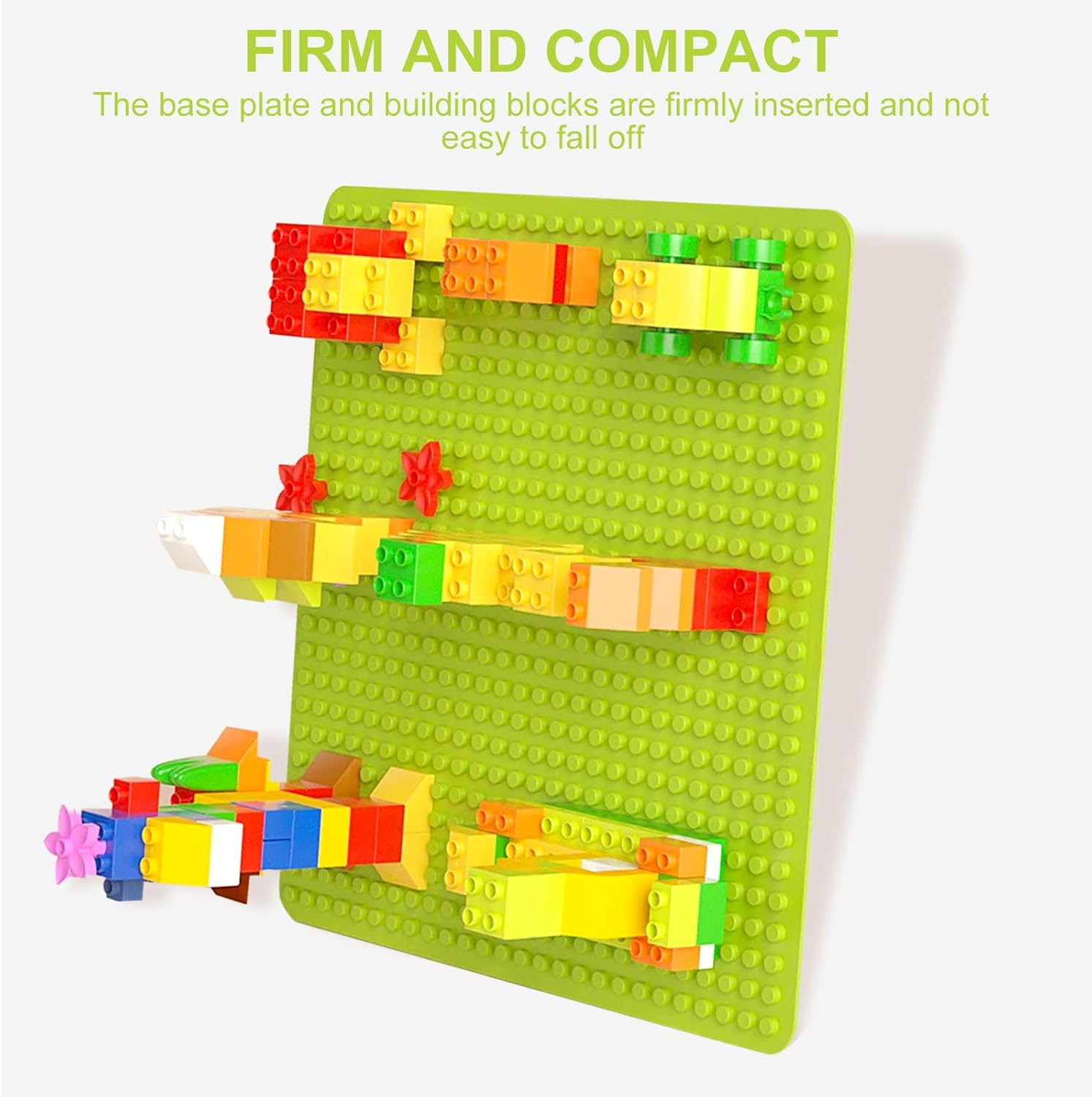 UOCAI 4 Pieces Building Plate, Large Compatible with Duplo Plate, 25.5 X 19 Cm,  Plates,  Plate Set, Base Plate, Base Plate, Clamping Blocks, Matte Plate, Green Building Plates for Girls And image number 6