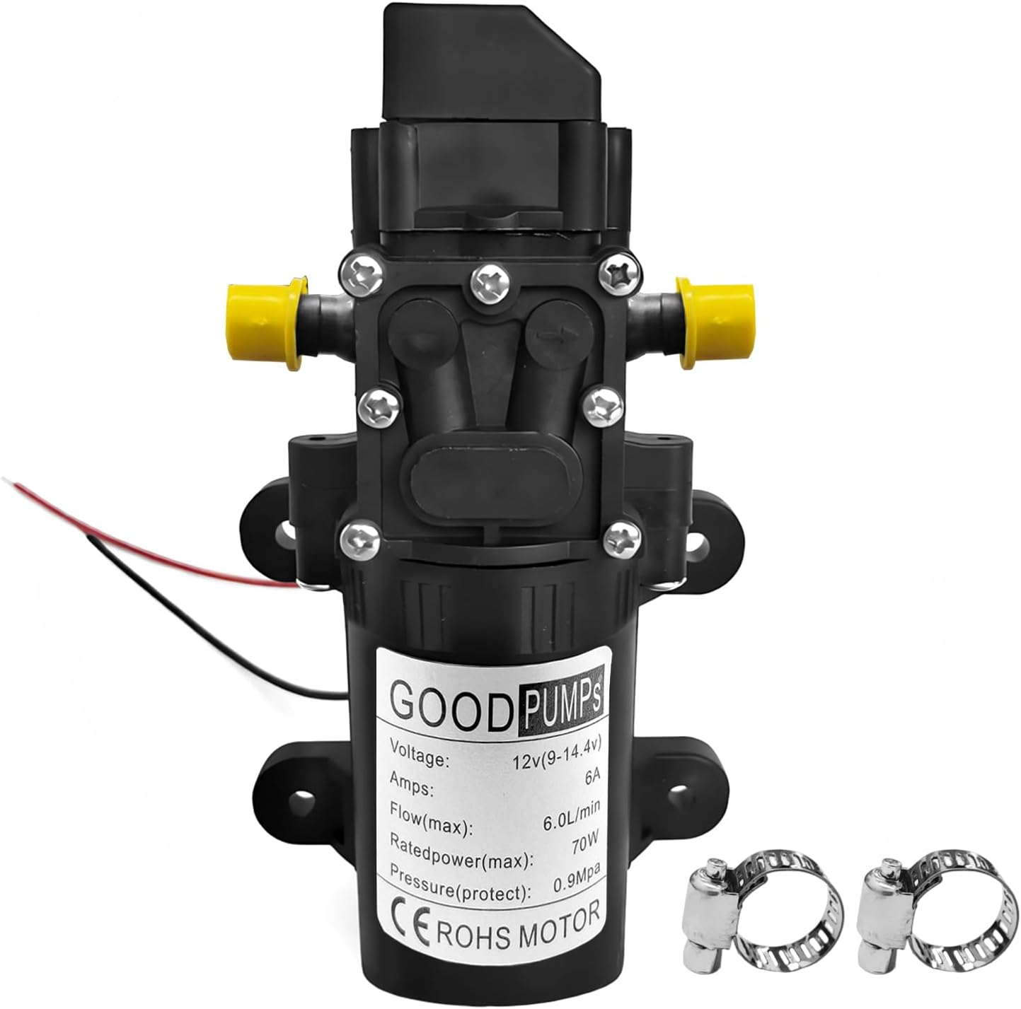 Yotsuba 12V Water Pump 6L/Min 70W 130PSI Pressure Self-Priming Caravan Camping Boat image number 6