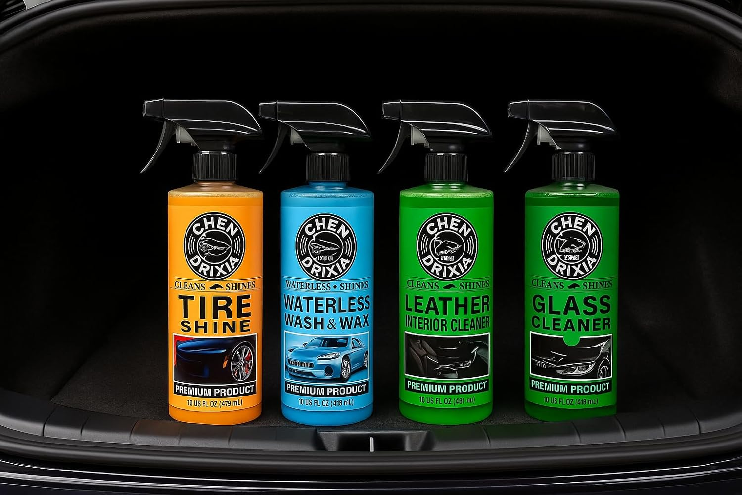Complete Car Cleaning Kit &ndash; 4 Spray Set: Interior, Tyres, Glass & Waterless Wash &ndash; Aussie Auto Detailing Essentials (473Ml) image number 4