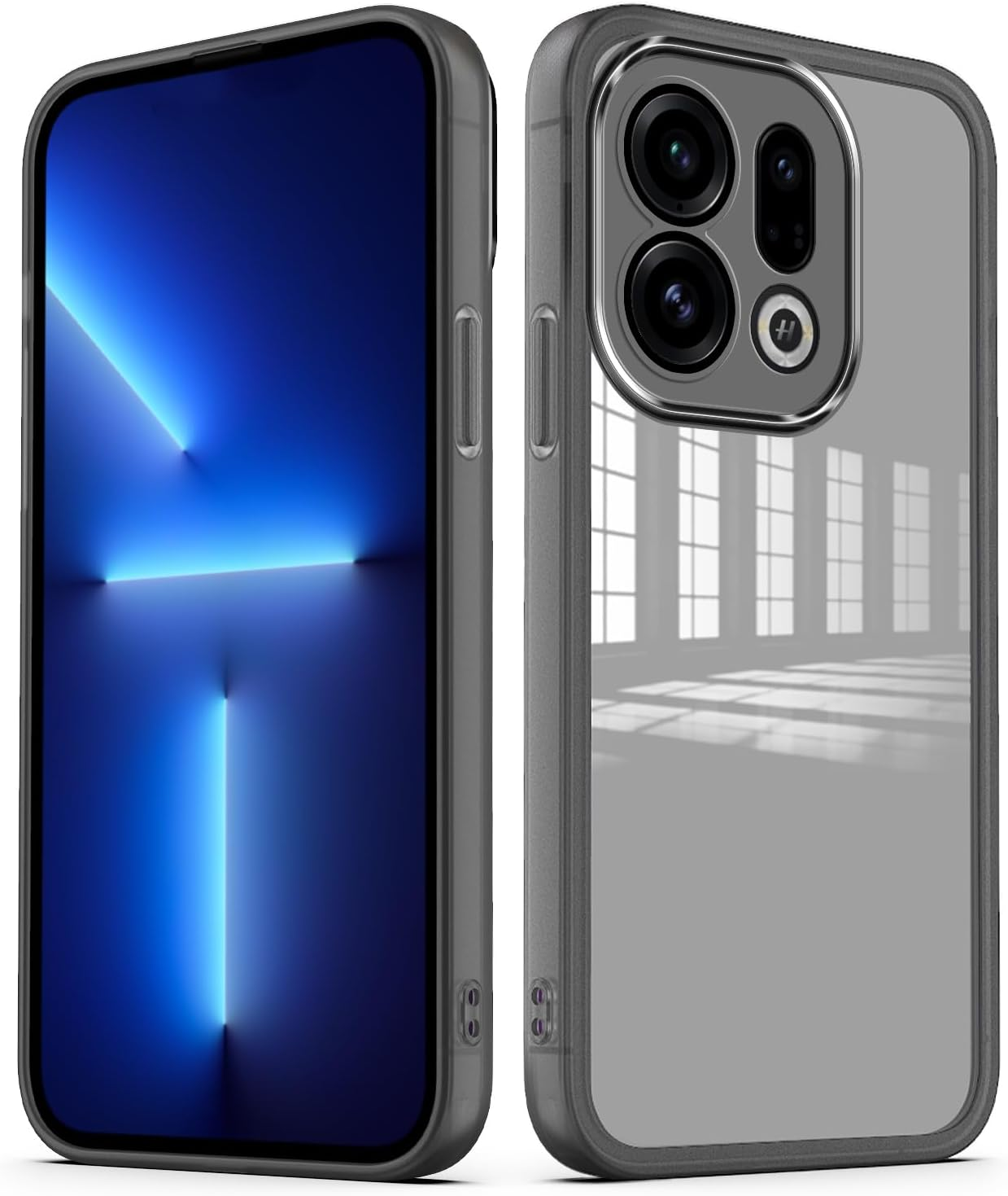 YUXING Case for Oppo Find X9 Mobile Phone Case Transparent with Camera Protection Film Ultra Thin Protective Bumper Slim Case Back Cover - Black image number 3