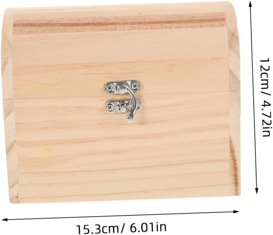 KALLORY Wooden Box Unfinished Diy Craft Storage Case for Jewelry Keepsakes for Photography and Hobby Projects Natural Material