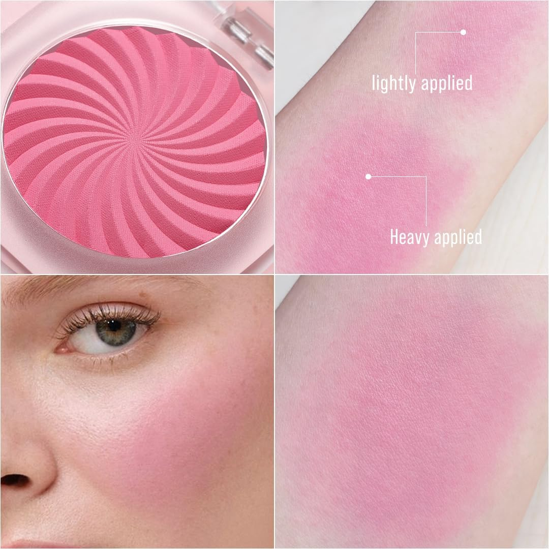Blush for Cheeks, Matte Powder Blush Palette, Vegan, Cruelty-Free, High Pigment, Long Lasting, Buildable, Lightweight, Velvety Smooth, Natural-Looking Makeup, 0.1 Ounce image number 3