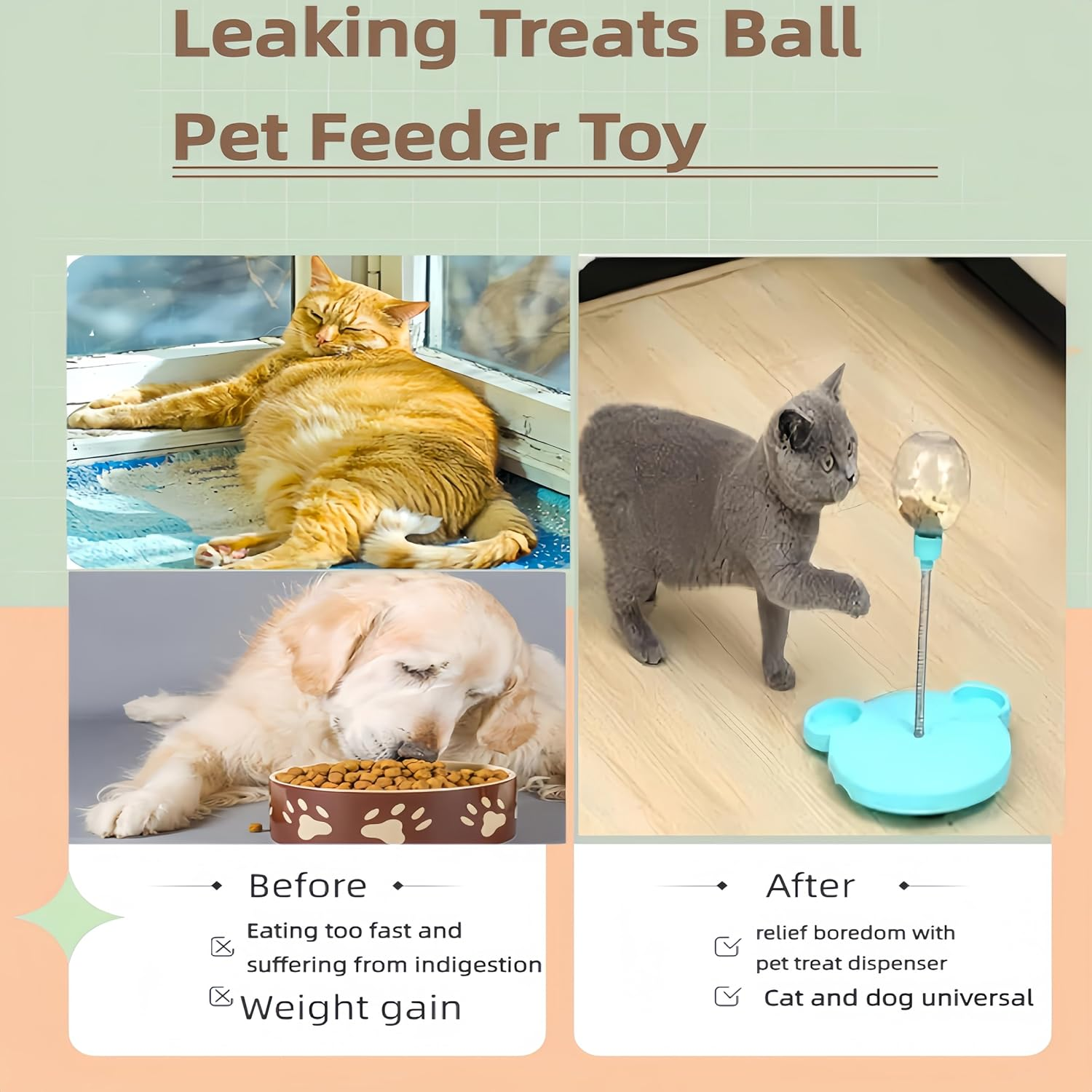 Febohao Interactive Toys for Cats Dogs Enrichment Leaking Treats Ball Pet Feeder Toy with Catnip Cat Puzzle Feeder for Boredom Indoor Slow Feeder image number 6