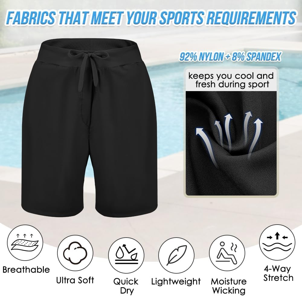 WOTOW Men'S Running Shorts with Liner, Quick Dry Athletic Shorts, Lightweight Outdoor Gym Workout Shorts with Towel Loop and Zipper Pockets image number 2