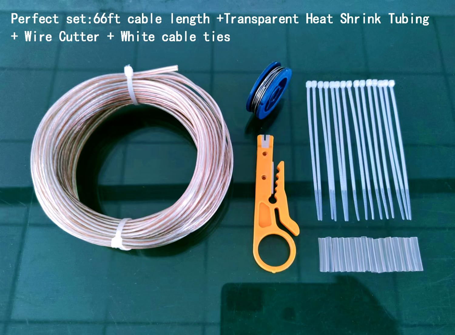 16Awg Extension Cord Clear Invisible Electric Wire 2 Pin Parallel Wire Length 66Ft Tinned Copper Stranded Wire 3528 5050 for LED Light Bar Speaker Speaker Electronics Wiring image number 6