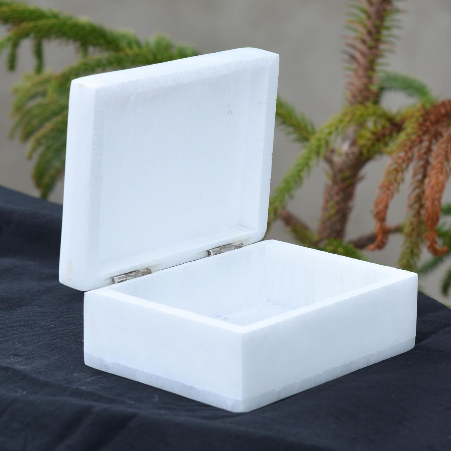 Marble Gift Box - White, Classic, Jewelry Box - 4X3" Inch, Rectangular, Luxury Stone Box image number 5