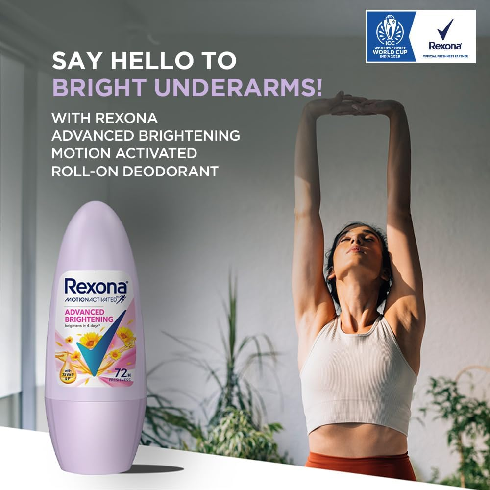 Rexona Advanced Brightening Roll on Deodorant 45 Ml image number 2
