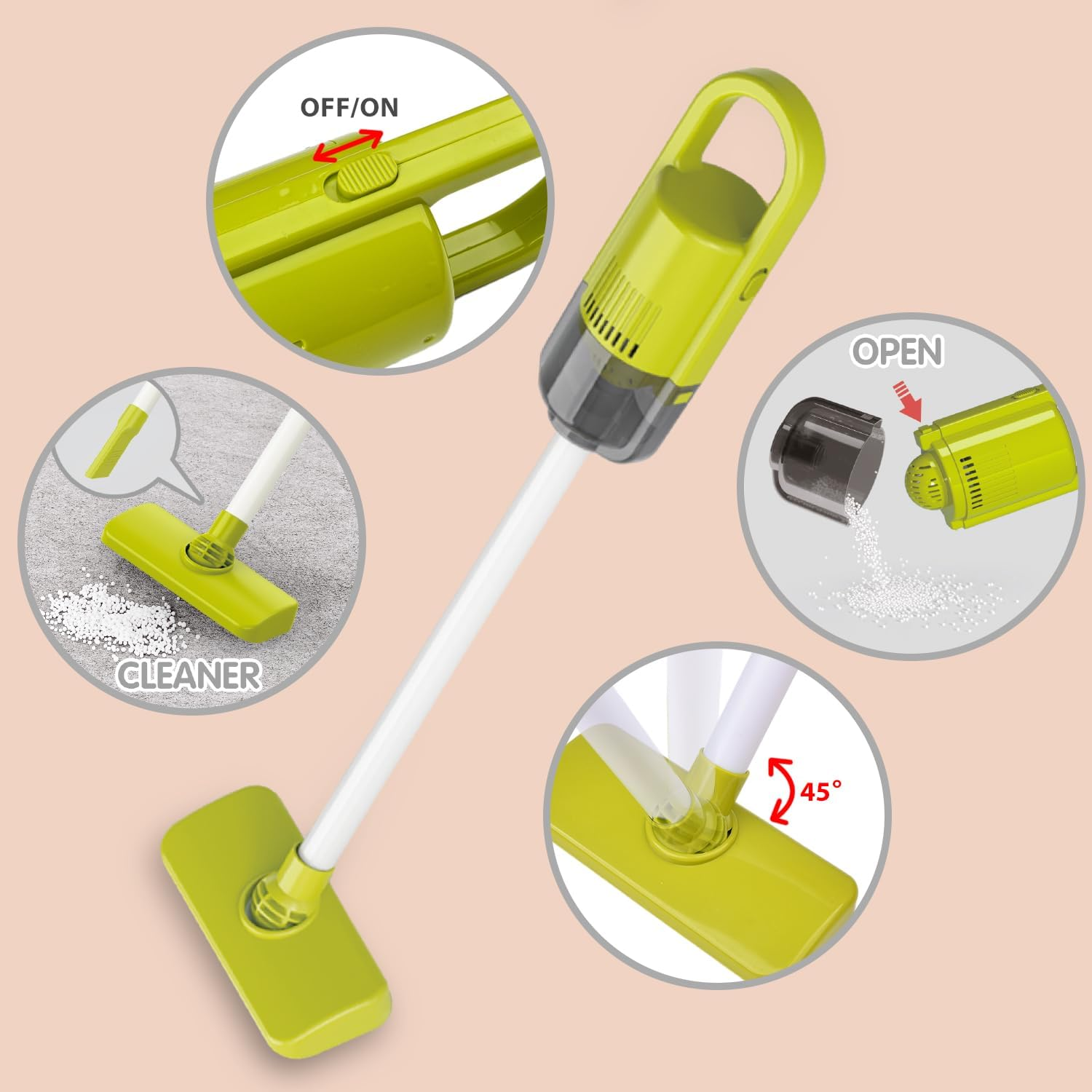 Kids Cleaning Set 29 Piece - Toys Cleaning Carts Includes Real Working Vacuum Cleaner, Broom, Mop,Spray Bottle,Educational Toddler Pretend Play Toy Gift for Boys Girls Ages 3+ (Blue) image number 2