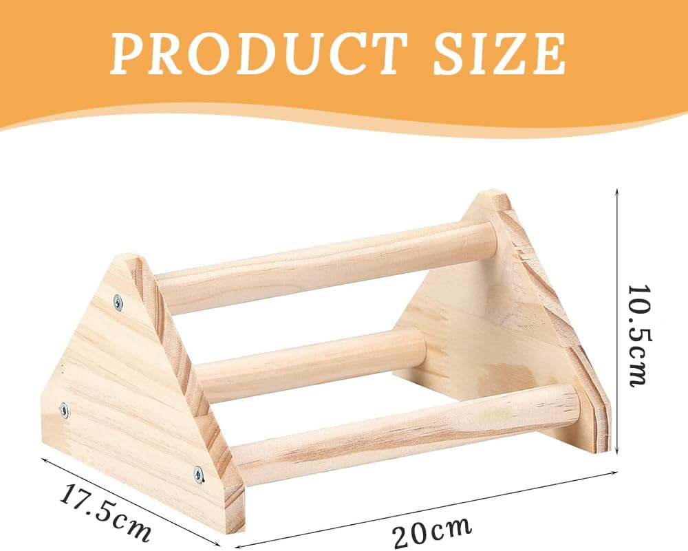 Grouse Perch with Mirror, Wooden Stand for Small Birds, Chicken Training Toys, Jungle Gym Perch for Small Birds, Parrots, Macaws, Chicks, Chicken Coop, Brooders image number 4