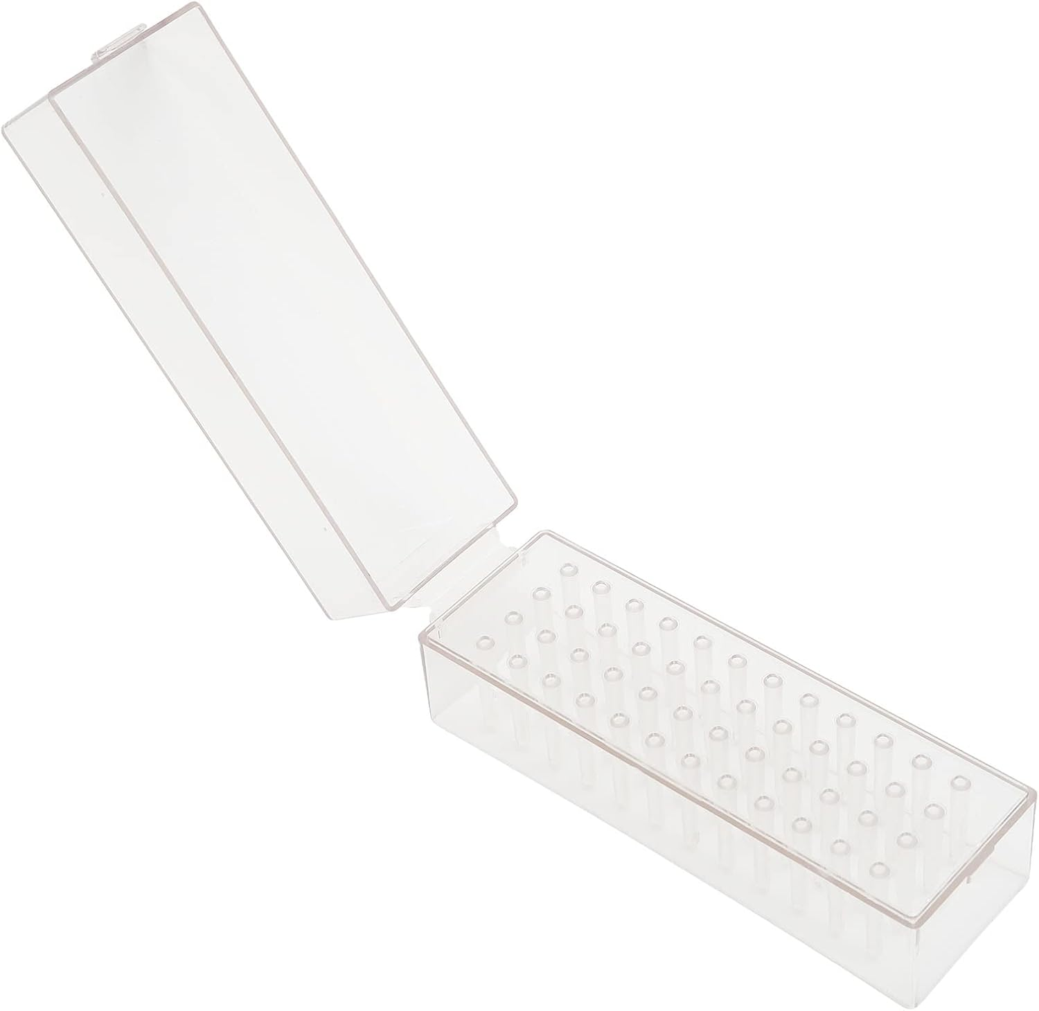 Nail Drill Bits Holder Stand, 48 Holes Drill Bits Display Organizer Box, Transparent Acrylic Dustproof Drill Bit Case, Portable Nail Bit Container Case for Home Use, Nail Salon image number 1