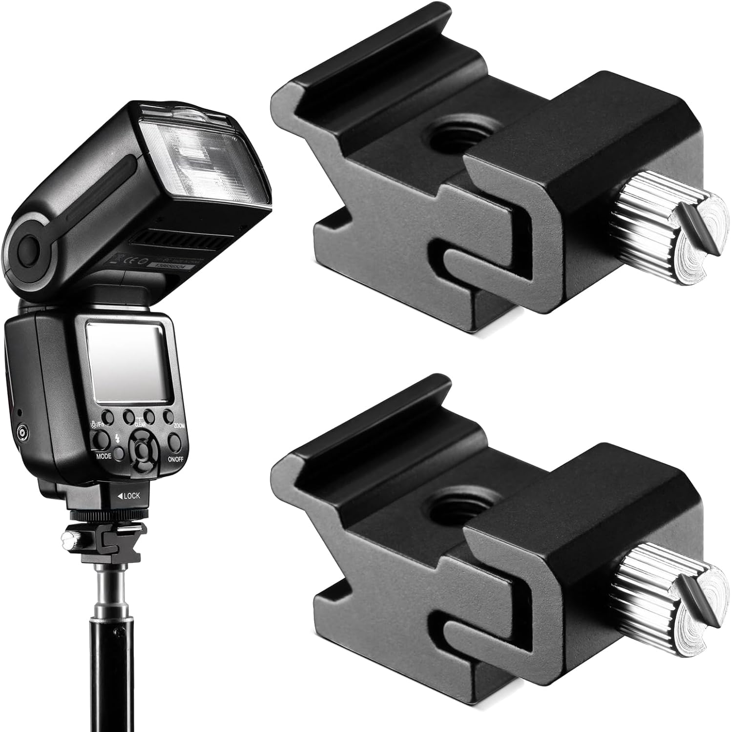 Camera Hot Shoe Adapter, Hot Shoe Adapter, 1/4 Inch Tripod Thread, Hot Shoe Holder, Flash Mount, Camera Hotshoe Adapter, Hot Shoe Adapter 1/4 for Camera and Camcorder Rigs, Pack of 2 image number 6