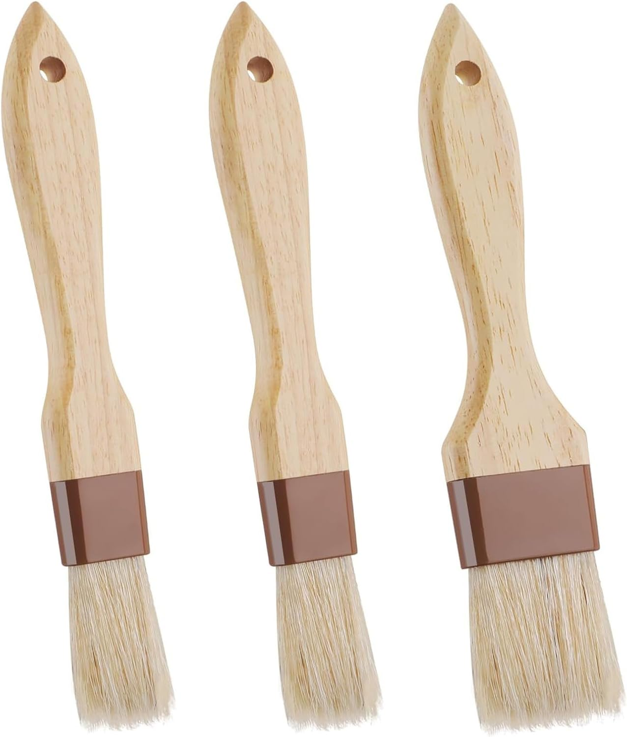 RIKONDA Natural Bristle Pastry Brushes - 3-Piece Set for Cooking, Baking & Grilling | Heat-Resistant Basting Brushes with Beechwood Handle | Sauce, Oil, Butter Brush for BBQ, Marinades image number 3
