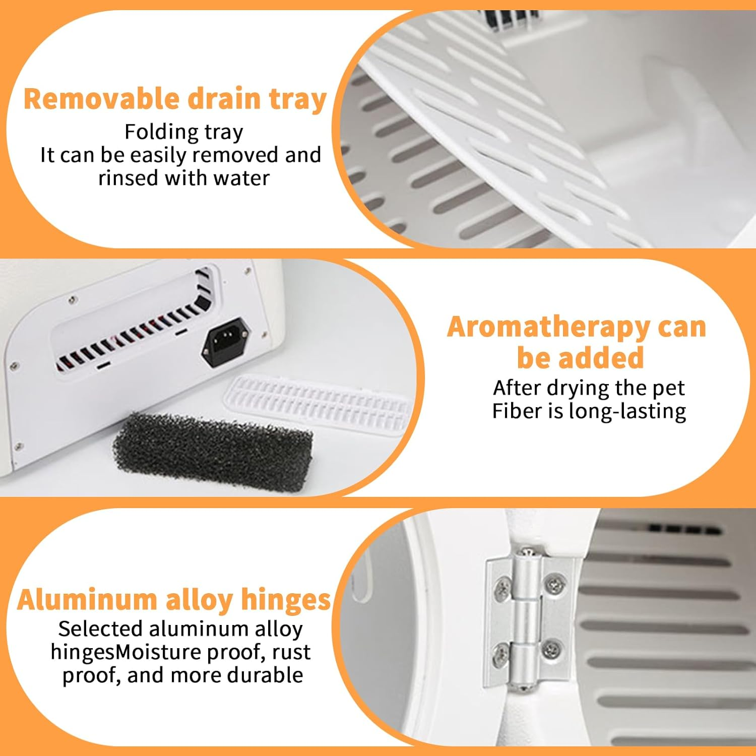 Peiqi Automatic Pet Dryer Box,55L Portable Drying Station for Cats and Small Dogs Ultra-Quiet Hair Grooming Machine,Smart Temperature Control, 360&deg; Rapid Drying&zwnj;, UV Sterilization(55L Circle) - 65L Square image number 6