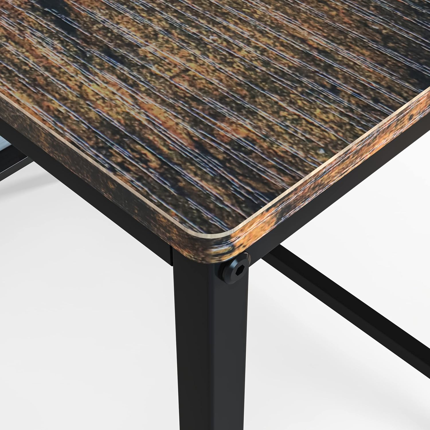 Large Gaming Desk, Gaming Table, PC Gaming Workstation Home Office Desks with 2 Storage Shelves, Space-Saving, Easy to Assemble, 100X50X74.5Cm, Brown image number 3