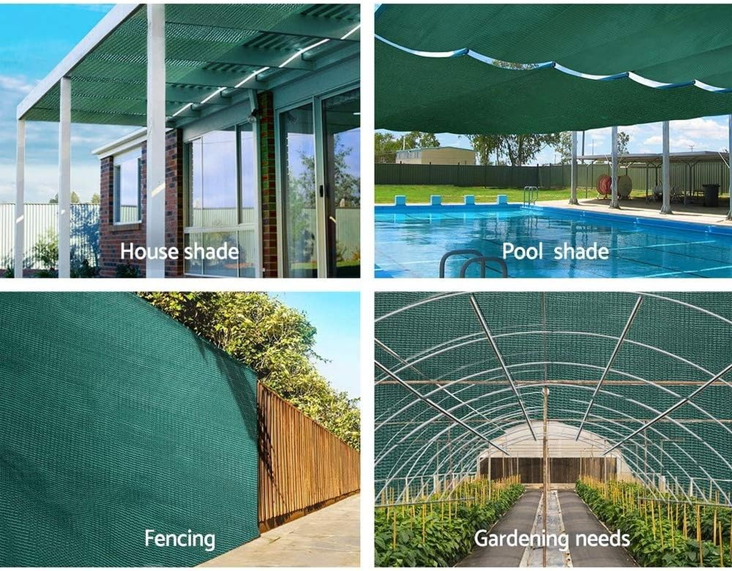 Instahut Shade Cloth 3.66 X 30M Sunshade Sail Shadecloth Sun Block Outdoor Marquee Canopy Shelter Cover for Beach Pool Car Patio Backyard Lawn Garden Carport Fence Greenhouse, Green 50% UV Blockage