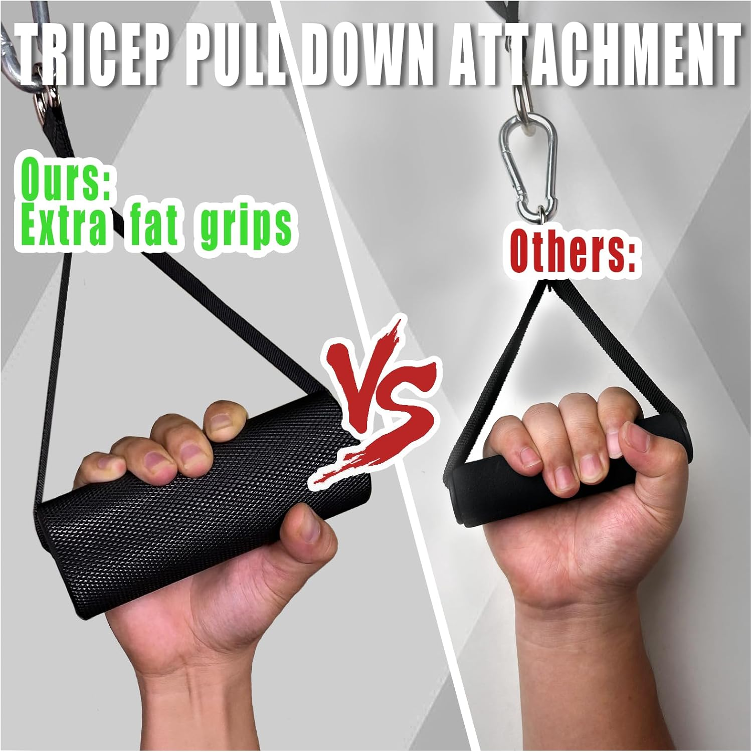 Arm Wrestling Handles, Thick Armwresting Training Equipment LAT Pulldown Attachments D Handle, V Bar Cable Machine Attachments, Gym Handles for Forearm, Wrist Strength Training - 4 In 1 Grip image number 4