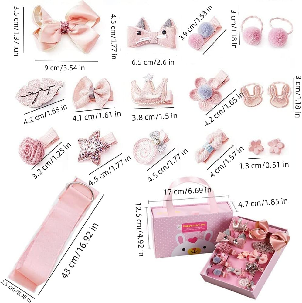 18Pcs Baby Hair Clip Hair Bows Set - Cute Elastic Hair Ties & Barrettes for Girls, Soft Non-Slip Hair Clips for Toddlers & Infants, Perfect Hair Accessories for Baby Girls image number 1