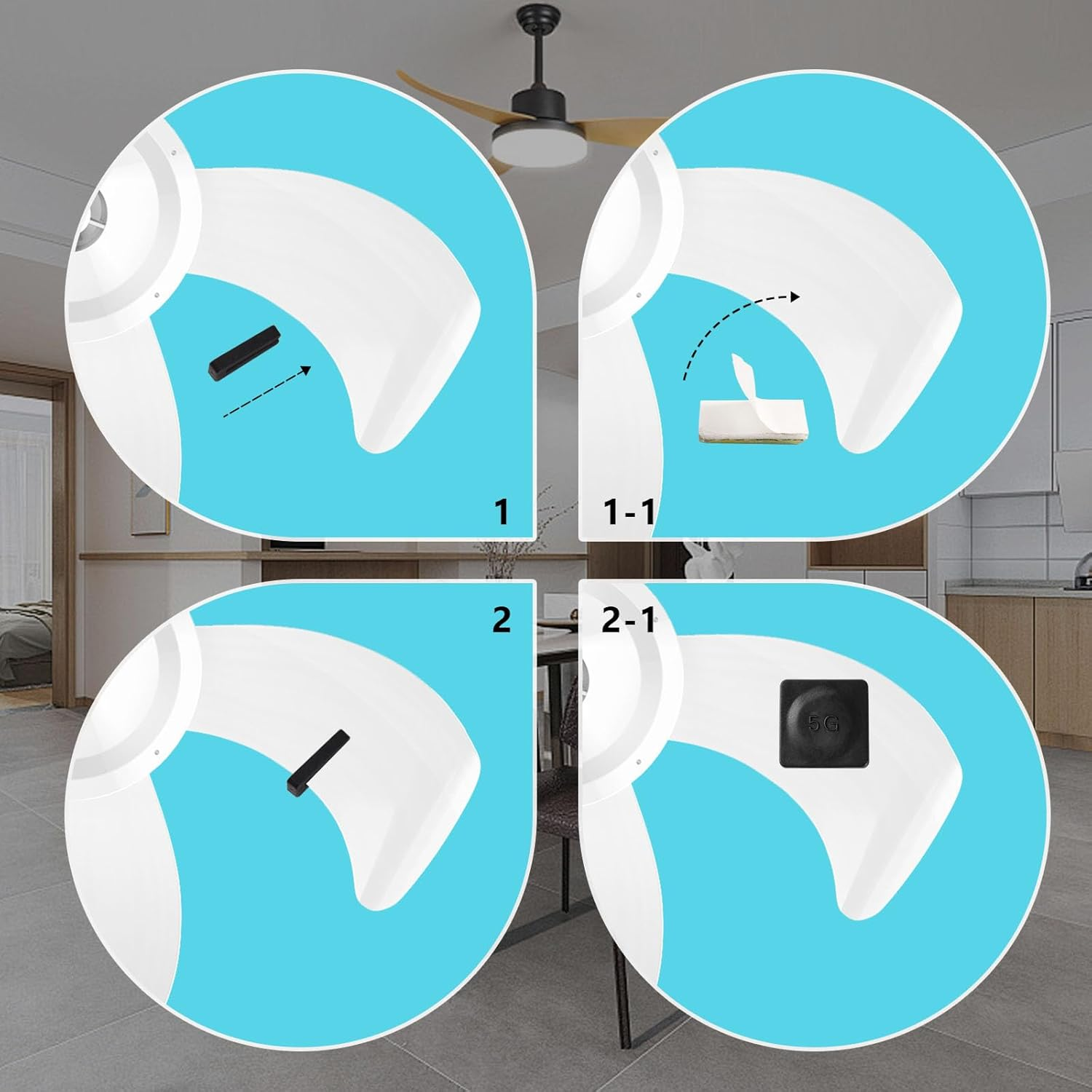 29 PCS Ceiling Fan Blade Balancing Kit, 8 Sets High Calibration Fan Blade Balance Kit Including 8 Pcs Resilient Fan Balance Clips and 21 Pcs Metal Self-Adhesive (Gold) image number 4