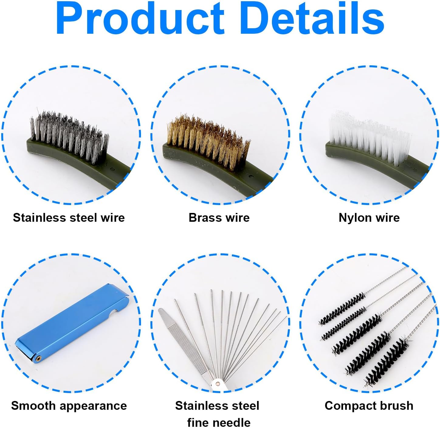 BOXOB Carburetor Cleaning Kit, Stainless Steel Torch Tip Cleaner 26 Aluminum Needles 5 Nylon Brushes 3 Double-Ended Polishing Brushes for Motorcycle ATV Welder