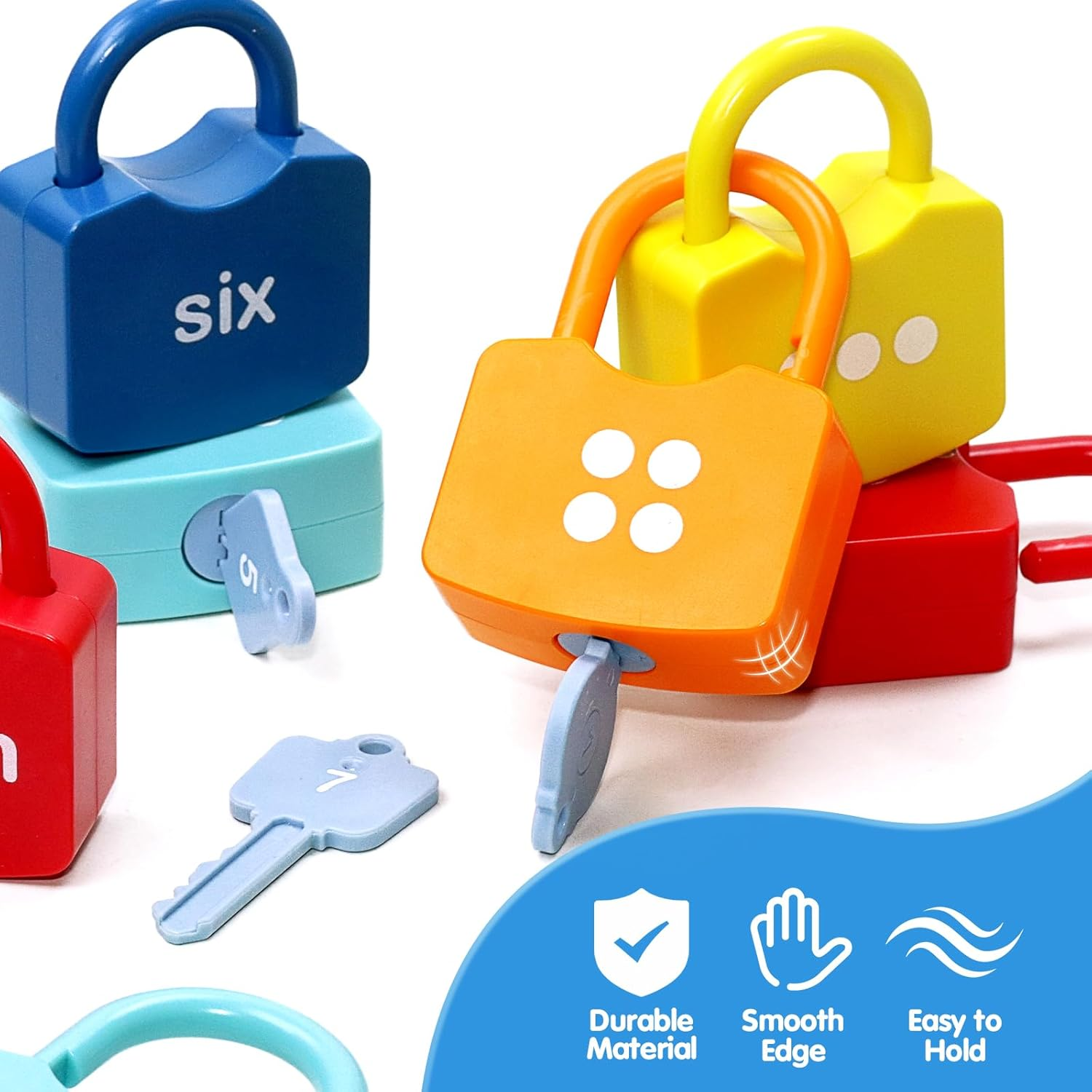 Montessori Toys for Toddlers 1-3 Year Old, Kids Lock and Key Learning & Education Toy, Numbers Counting, Matching, Sorting Game Preschool Educational Toys Age 3 4 5 Boys Girls image number 5