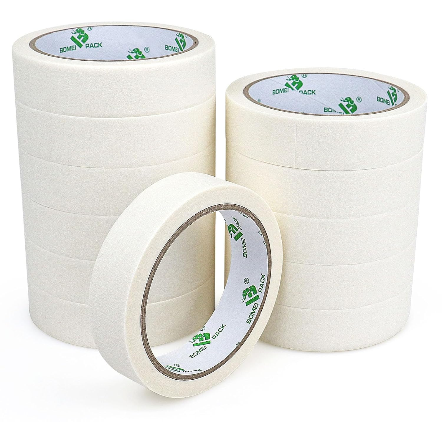 BOMEI PACK White Masking Tape Decorative Writable White Painters Tape for Arts & Crafts,12 Rolls Pack, 24Mm X 20M per Roll image number 3