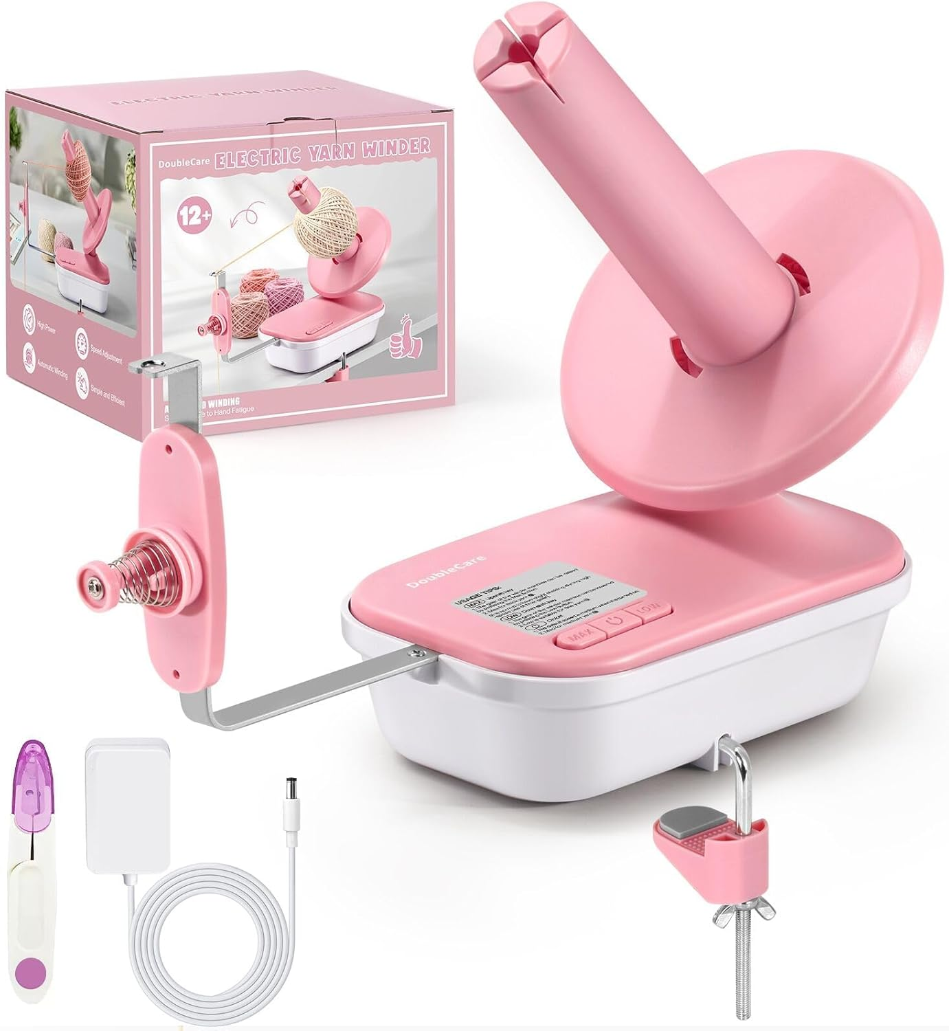 Electric Yarn Winder for Crocheting High Speed, Upgrade Three Gears Adjustable 4-10Oz Large Capacity Automatic Yarn Ball Winder, Yarn Spinner, the Helper for Knitting Enthusiast image number 2