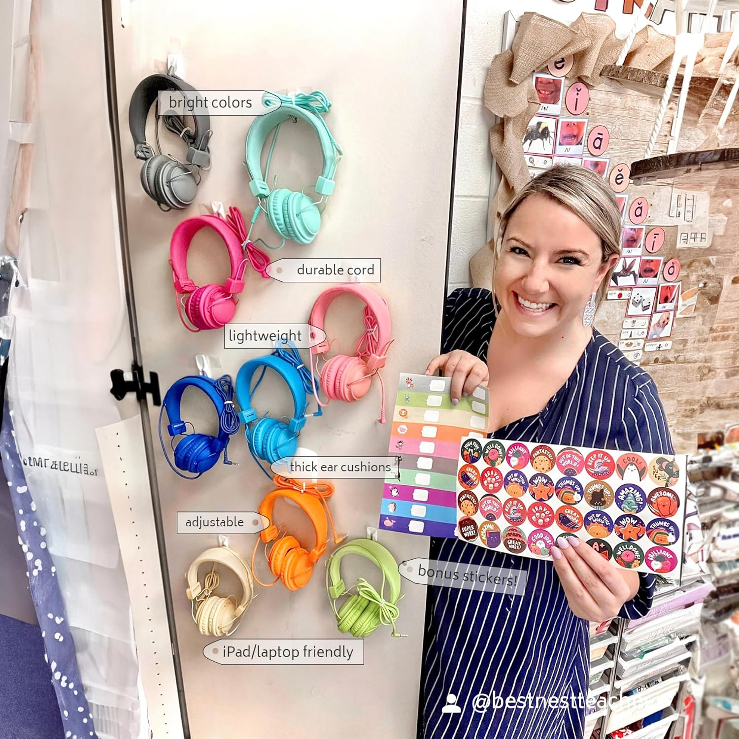 AILIHEN Kids Headphones Bulk 10 Pack for School K-12 Students, Classroom Wired Headphones with Microphone & 85Db Volume Limited & Sharing, 3.5Mm Jack for Chromebook, Computer, Laptop (Multicolor) image number 6